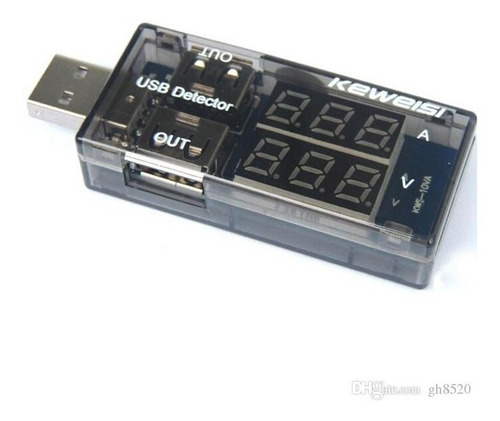 Imagen 2 de 3 de Analizador Carga Usb Voltimetro Amperimetro Rojo Kws-10va