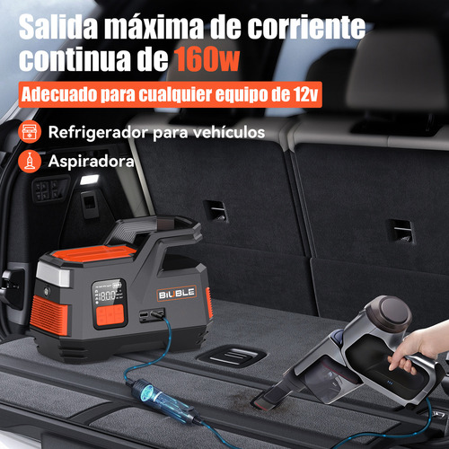 Arrancador De Batería 9000a Portátil Inflador 150psi Biuble Js006 Para Automóviles 4 A 8 Cilindros Y Motos Con Salida De 12v CC