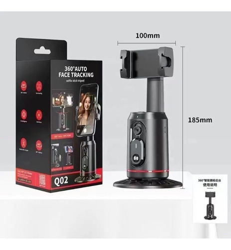 Q02 Gimbal Estabilizador 360o Com Controle Remoto Preto
