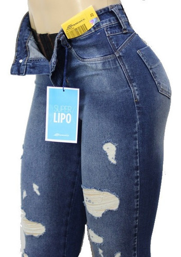 Calça Sawary Jeans Cintura Alta Original Super Lipo Sawary