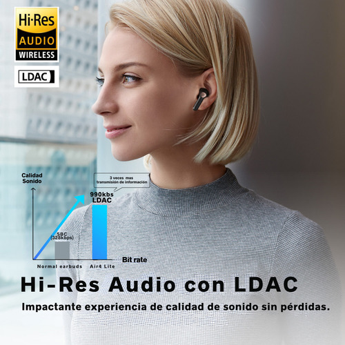 Audífonos Bluetooth Soundpeats Air4 Lite Sonido Hi Res Soporte Del Codec Ldac