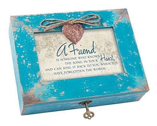 Joyero - Cottage Garden A Friend Knows Your Heart Teal Wood 