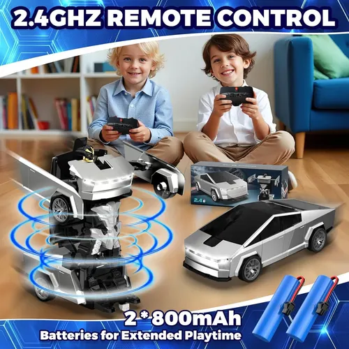 Juguete Radiocontrol 360 Grados Coche Teledirigido Robot Transformable 2 En 1 Con Luces Y Mando, Regalo Para Niños 8 Años (Rueda 360 Juguete Radiocontrol 360 Grados Coche Teledirigido Robot Transformable 2 En 1 Con Luces Y Mando, Regalo Para Niños 8 Años (Rueda 360