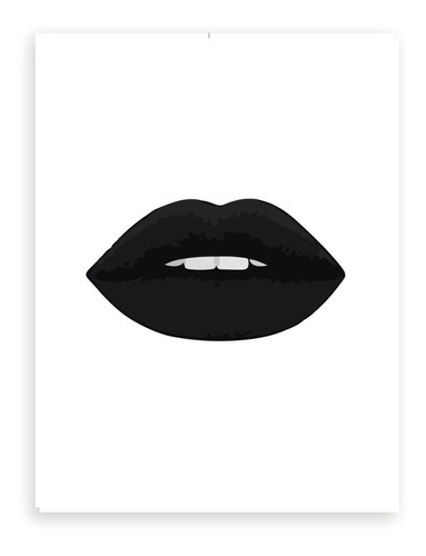Imagen 1 de 1 de Láminas Para Cuadros - Moda -labios Negros Boca Negra Diseño