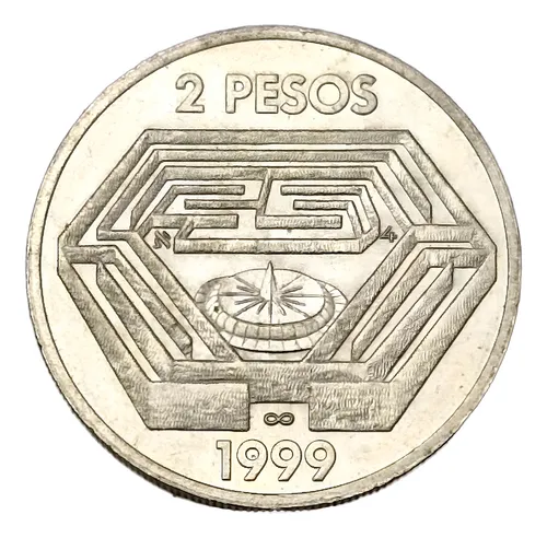 Moneda Arg. 2 Pesos 1999 Jorge Luis Borges Conmemorativa (Usado)