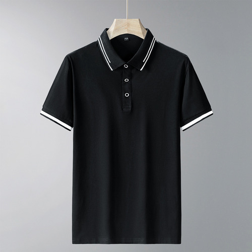 Camisas Polo De Algodón Versátil De Manga Corta De Negocios