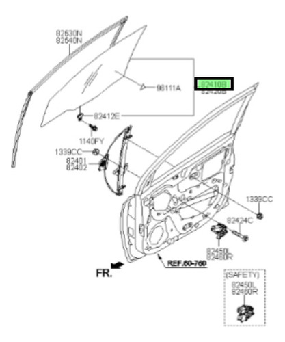 Cristal Puerta Original Hyundai Grand I10 2014 2020