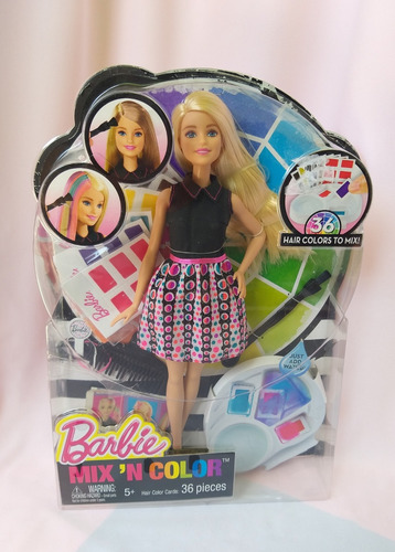 Barbie Mix 'n Color,estudio De Colores, 36 Pz Para Decorar (Usado)