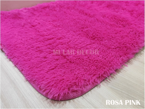 Tapete Para Porta 0,60x0,40 Entrada Sala Quarto Rapido Cor Rosa Pink Desenho Do Tecido Peludo