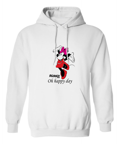 Sudadera Con Gorro Minni Mouse Feliz Dia Happy Day