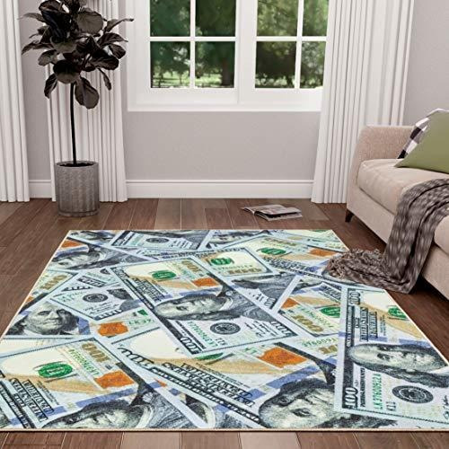 Sweethome Stores 100 Dollar Bill Area Rug, 5 X 7, Multi...