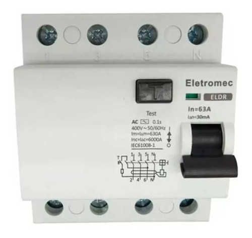 Interruptor Diferencial Dr 63a 4p 30ma 400v Eletromec