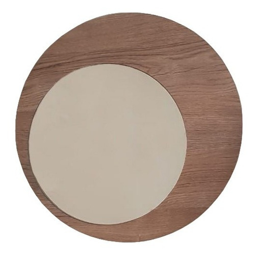 Espejo Circular Marco De Madera Mdf Paraíso 4004 Moderno Ad