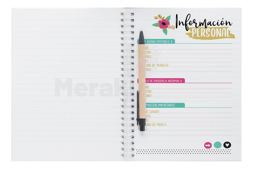 Agenda 2025 Pasta Dura Con Arillo Mod. Chic Planner 2025