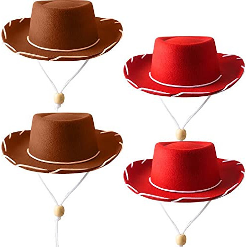 Sgbetter Paquete De 4 Sombreros De Vaquero De Fieltro Para N