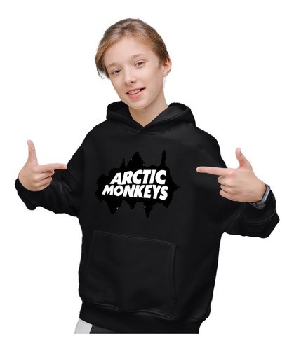 Sudaderas Con Gorro P/ Niña Negras Arctic Monkey