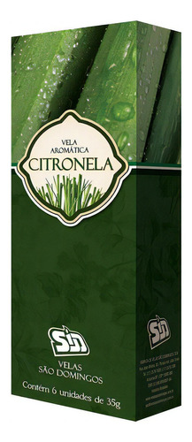 Vela Aromática Citronela Caixa Com 6 Unidades