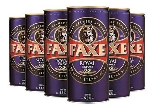 Cerveza Faxe Royal Export Pack X 6 Latas 1 Litro