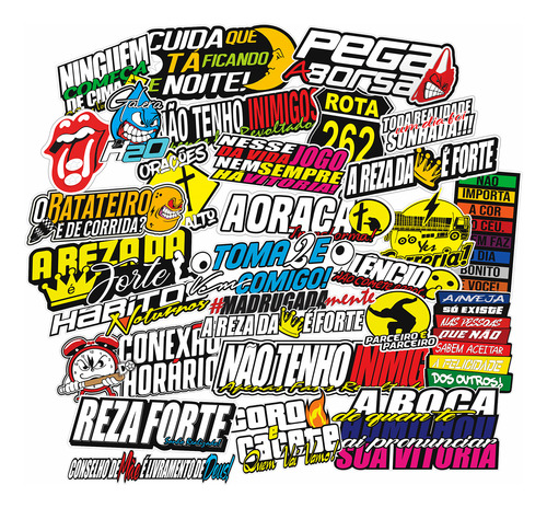  Stickers Bombs Kit 6 Super Cartelas De Adesivos Carro Moto Caminhão Bike 03 Colorido