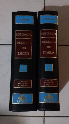 Derecho Civil Derecho De Familia (2 Tomos) Zannoni Antiguo