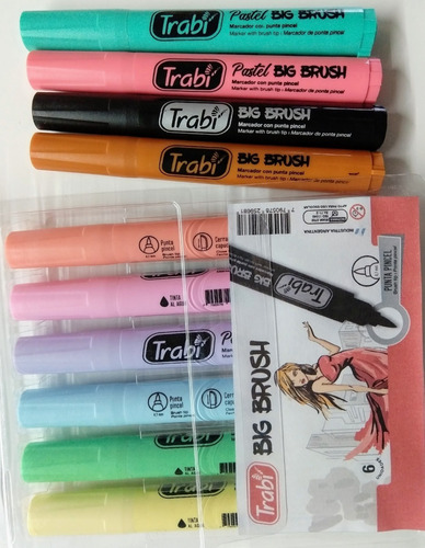 Marcadores Punta Pincel Trabi X 10 Unid, Pastel Big Brush