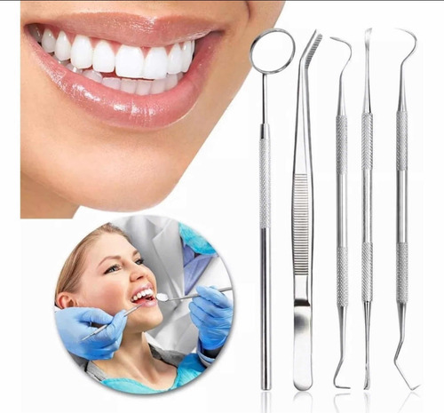 Kit Limpieza Dental 5 Piezas De Acero Inoxidable