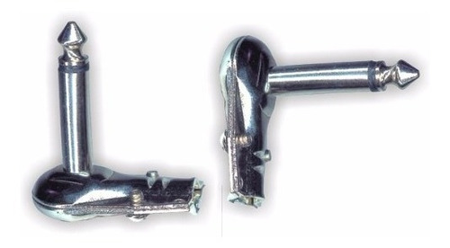 Pack X 20 Fichas Conector Plug Metalico 6.5 90° Acodado Mono
