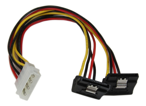 Cable Adaptador De 30cm 2x Sata - 1x Lp4 Acodado Startech