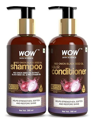 Wow Skin Science Red Onion Black Seed Oil Shampoo & Conditio