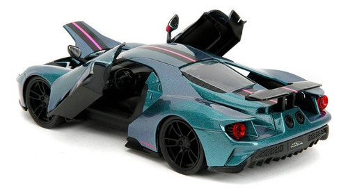 Coche miniatura Ford Gt 2017 Pink Slips 1:24 Jada Toys Blue