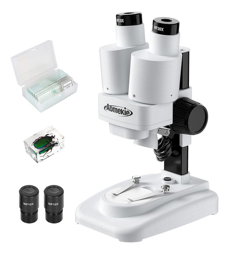 Microscopio Aomekie Para Niños Estudiantes 20x 40x Con 10 Pi