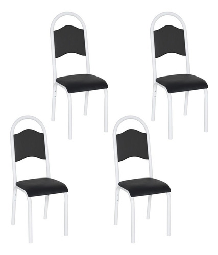 Kit 4 Cadeiras Jantar Ciplafe Cris Tubo Branco
