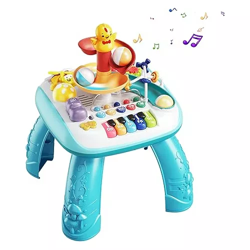 Juguete para bebé sentado a pie, centro de actividades para niños, luces y  sonidos, divertida mesa musical, regalo para 9, 12, 18 meses, 1, 2 años de