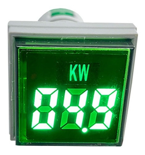 Vatimetro Kw Digital Baw Cuadrado Ojo De Buey Led 30x30mm C