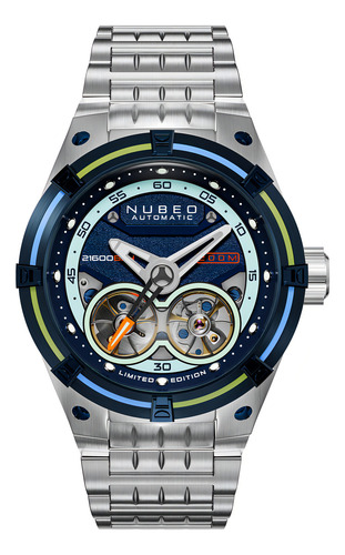 Reloj Pulsera Nubeo Nb-6070-66 Con Correa De Acero Inoxidable Color True Blue