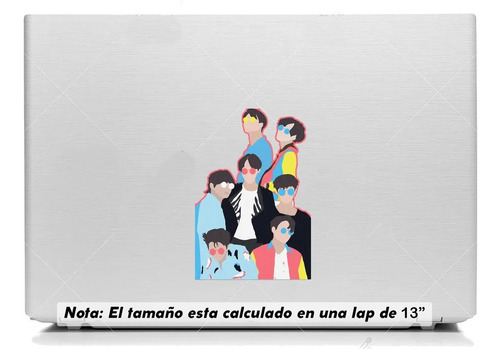 Vinil Sticker Laptop 15cm Bts Dibujo Colorido Aesthetic 23a