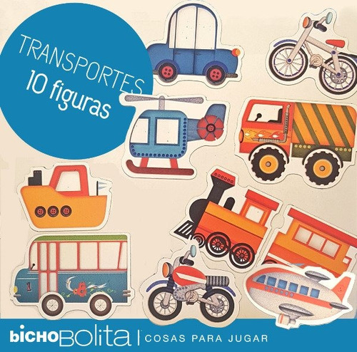 Imagen 1 de 2 de Juego Didáctico Imantado Para Niños De Medios De Transporte