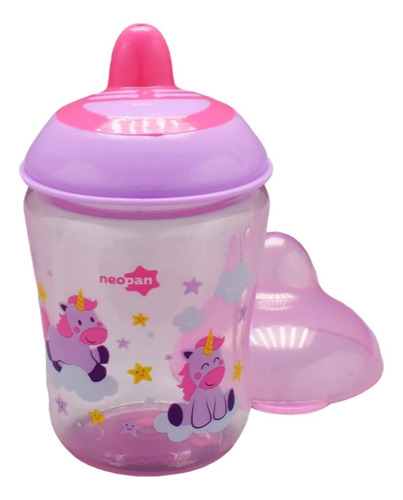 Copo De Transição Para Bebê Antivazamento Rosa E Azul 250ml Unicórnio