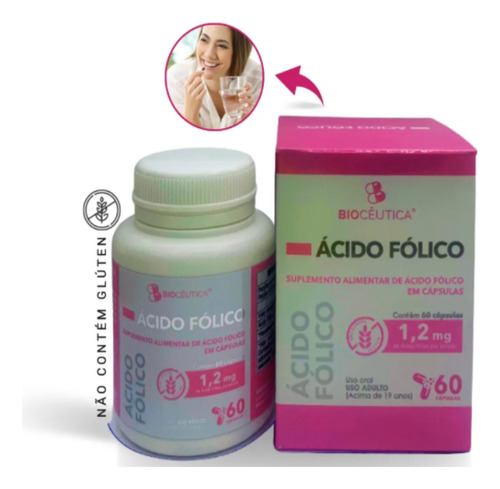 Ácido Fólico Vitamina B9 Recupere A Cor Do Cabelo 60 Cáps