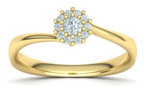 Anillo De Compromiso Mod. One Oro 10kt Con Diamante Creado