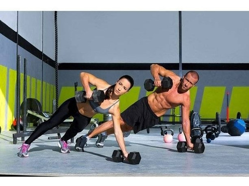 Mancuerna Hexagonal 25 Lb Black Rubber Hex Dumbbell - 1 Par Color Negro