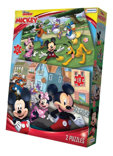 Puzzle Infantil Disney Mickey 2 Rompecabezas  12 Y 18 Piezas