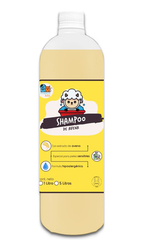 Super Shampoo De Avena Orgánico 1 Litro Para Mascotas 