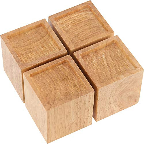 Paquete De 4 Elevadores De Cama De Madera De 3 Pulgadas...