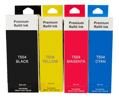 Kit 4 Tintas Premium Refill Ink Para T504 Ep 504 Alt
