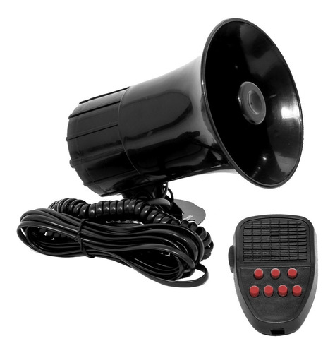 Imagem 3 de 6 de Sirene Automotiva Policia 7 Tons Com Microfone 12v Vo6