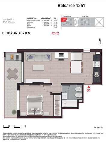 Imagen 13 de 30 de Venta Departamento 1 Dormitorio Al Contrafrente Balcón En Edificio Balcarce 1351 - Moderno