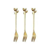 Comprar Tenedor Para Copetin Dorado - Set Tenedor Copetin X3 Unidad