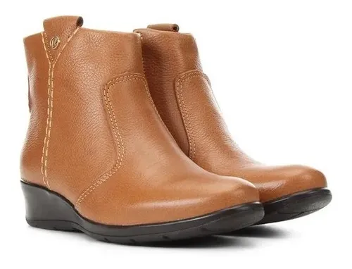 Bota feminina cano deals curto salto anabela