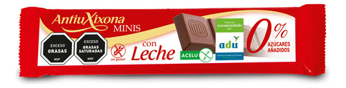 Tableta De Chocolate Antiu Mini Con Leche Sin Azúcar 25g Ub